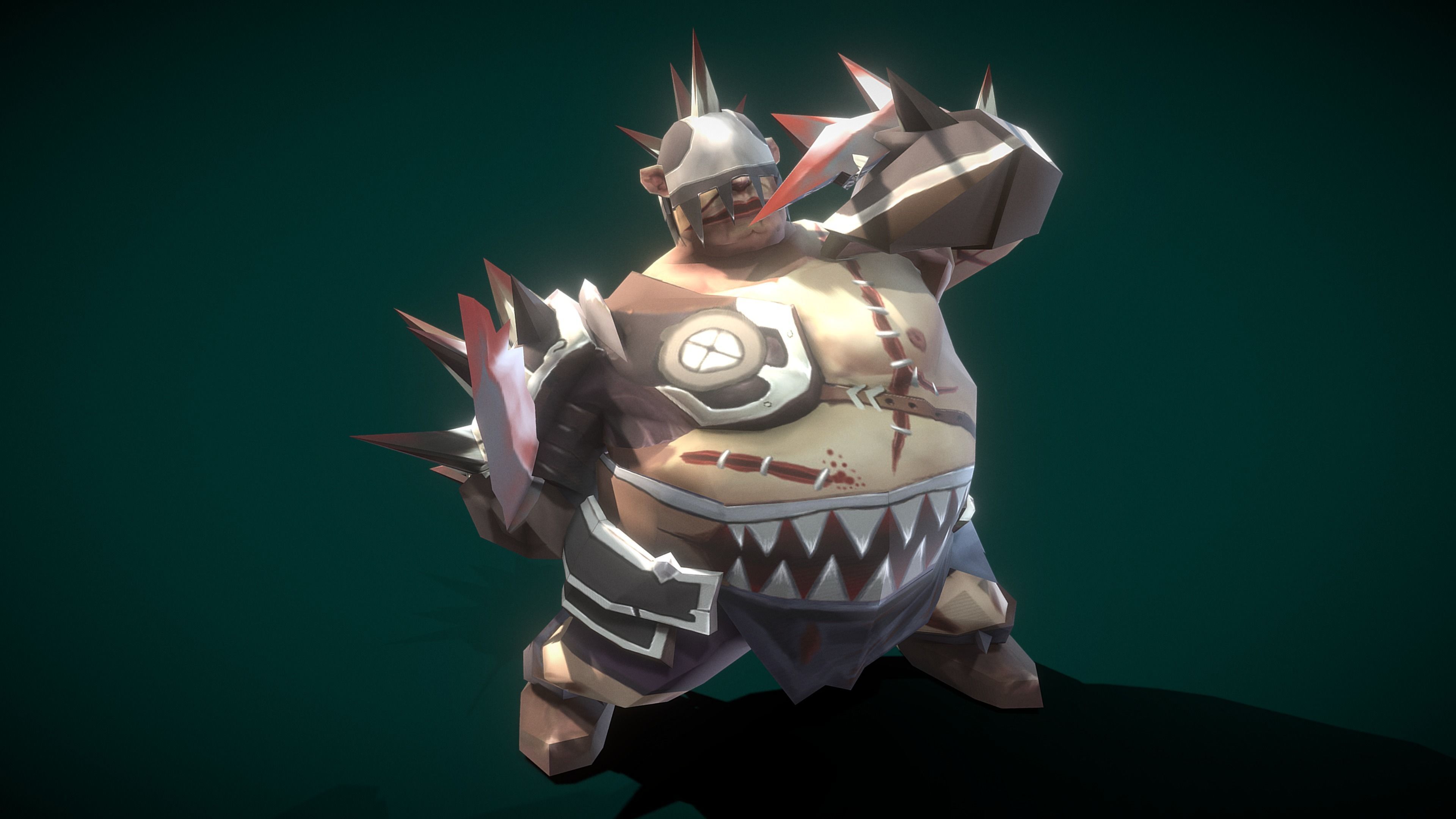 Cartoon Villain Butcher Low-poly 3D model_4