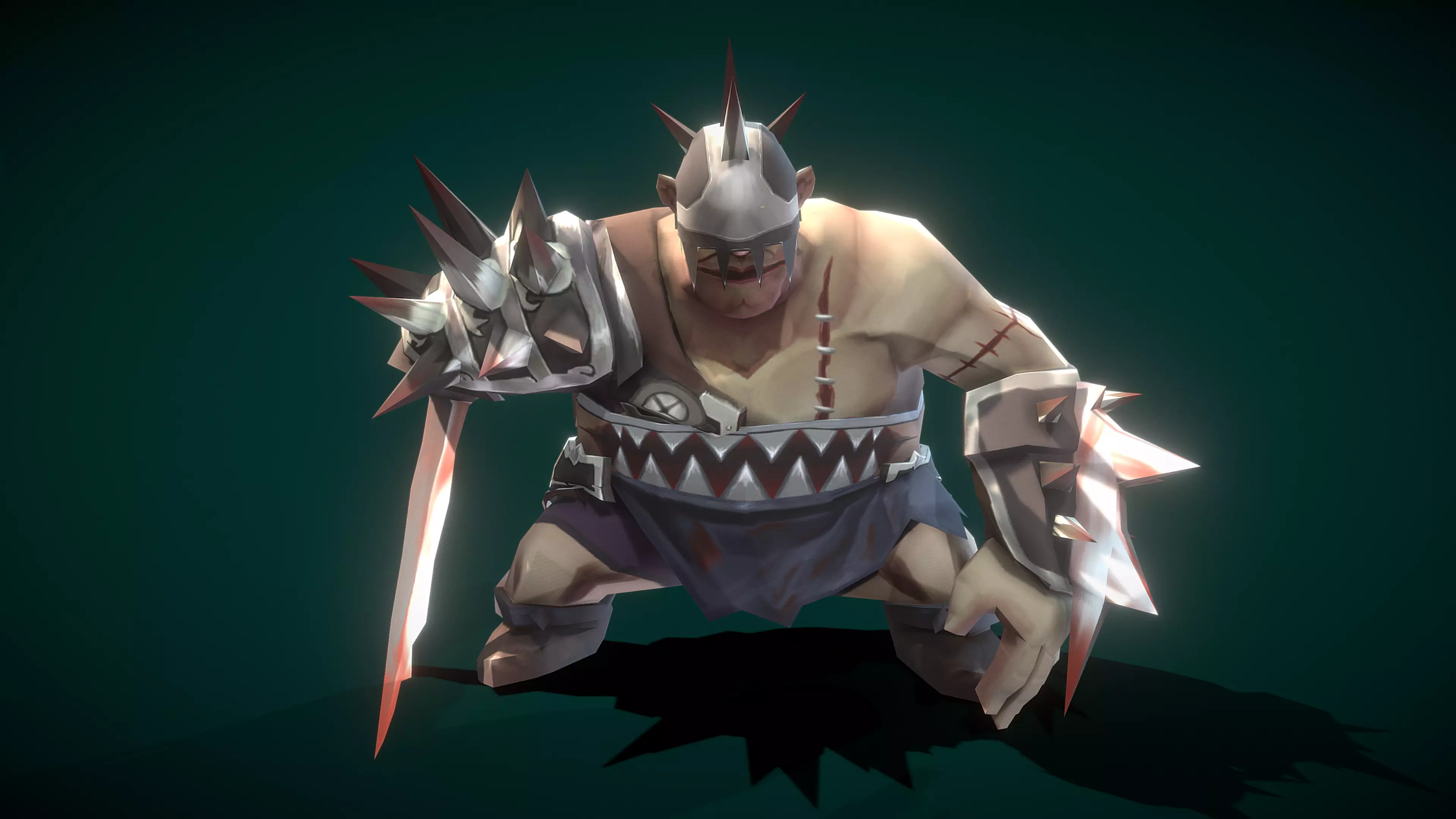 Cartoon Villain Butcher Low-poly 3D model_0