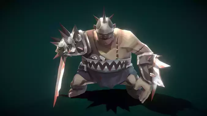 Cartoon Villain Butcher Low-poly 3D model