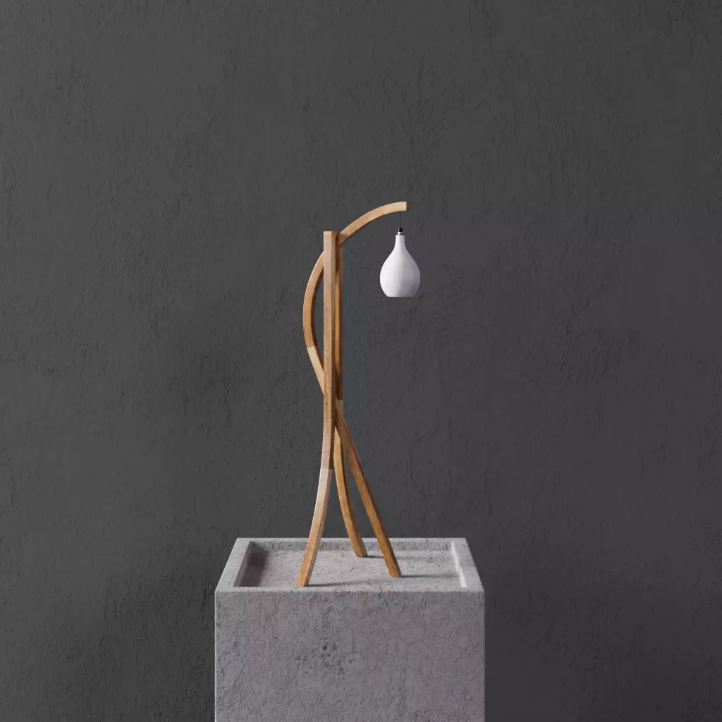 Floor Lamp  Low-poly 3D model_0