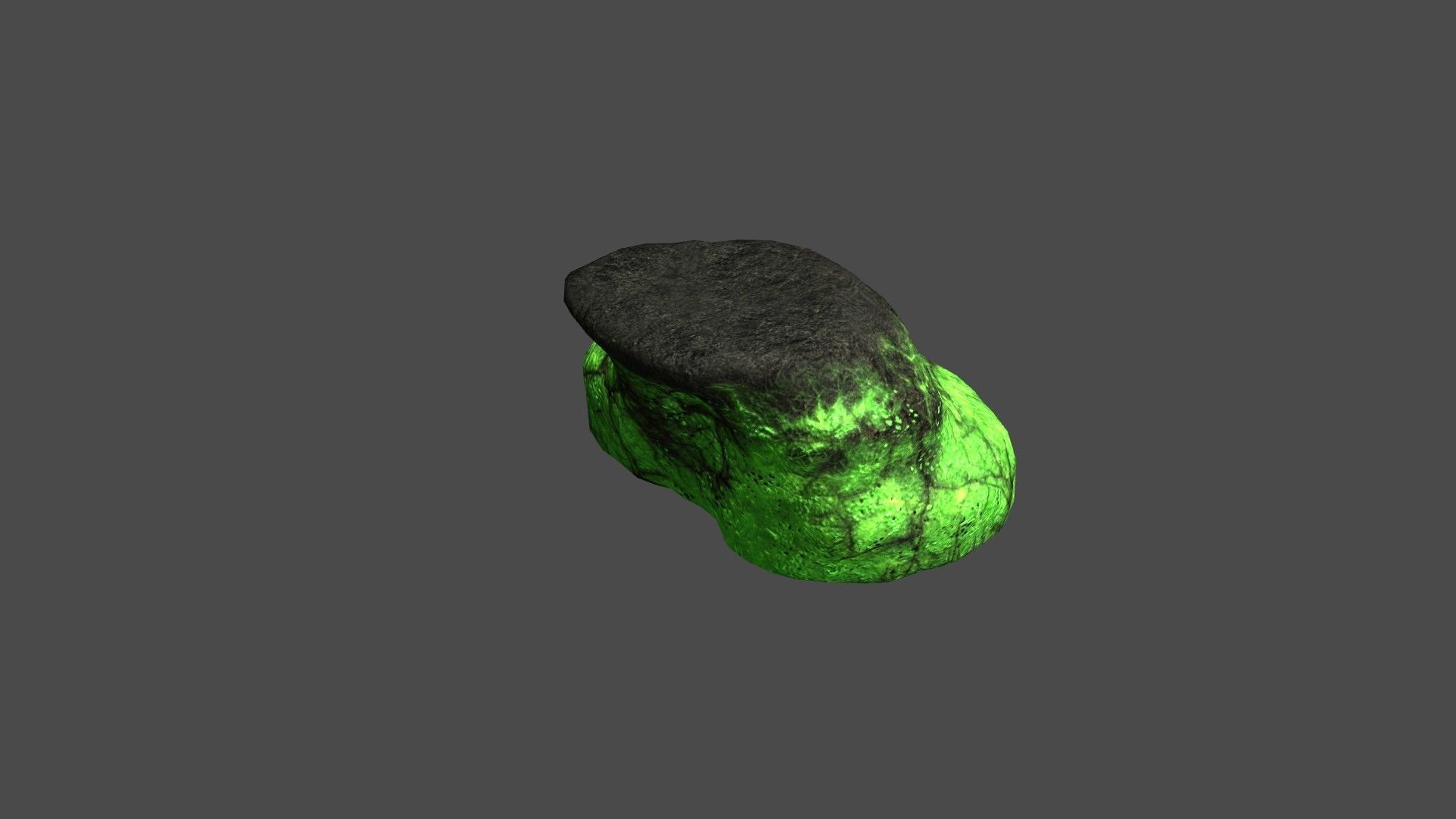 Short Flat Rocks - Toxic Low-poly 3D model_7