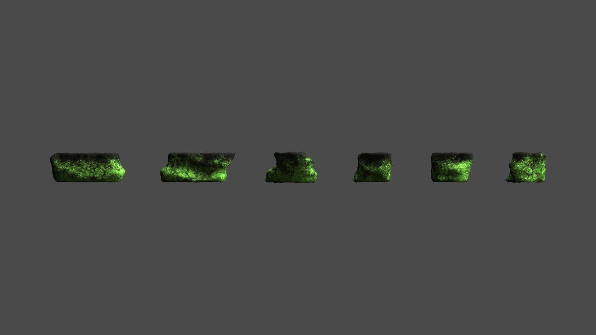 Short Flat Rocks - Toxic Low-poly 3D model_3