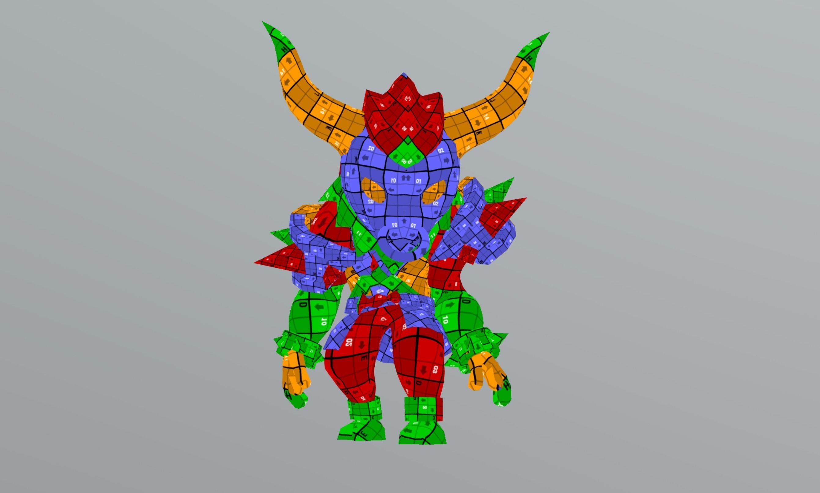 Cartoon Minotaur Low-poly 3D model_9