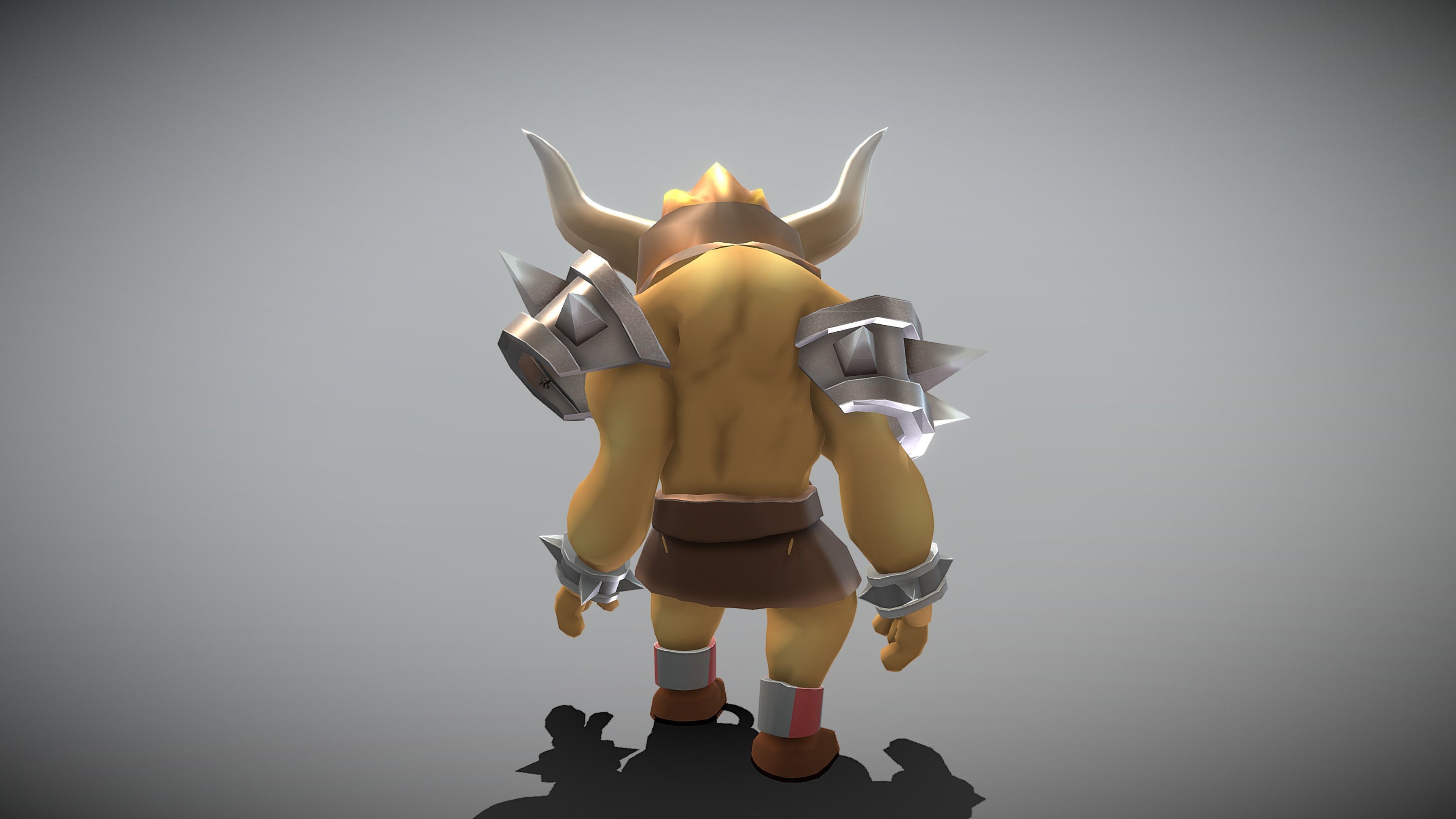 Cartoon Minotaur Low-poly 3D model_3