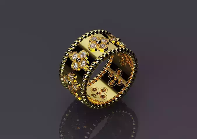 Ring Perlee Clovers 001 3D print model