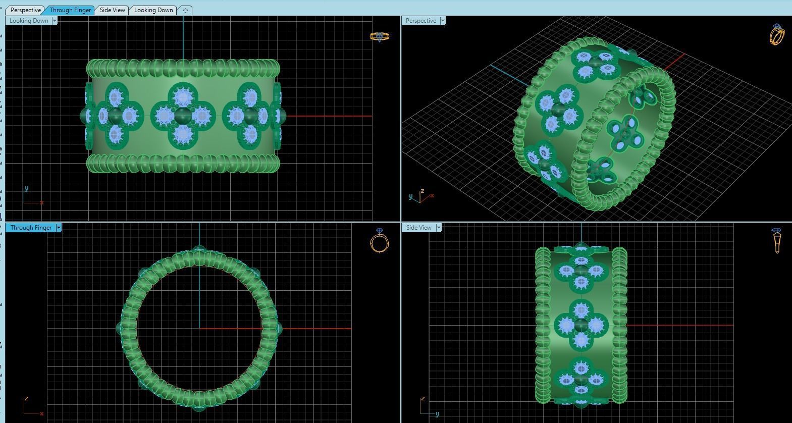 Ring Perlee Clovers 001 3D print model_9