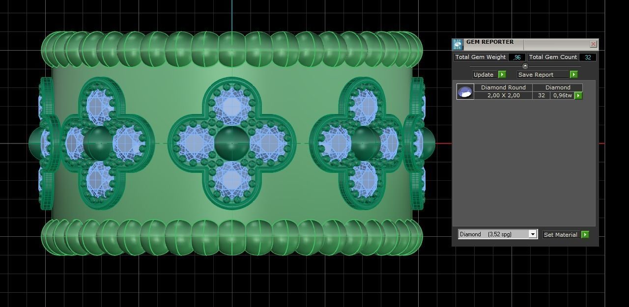 Ring Perlee Clovers 001 3D print model_8