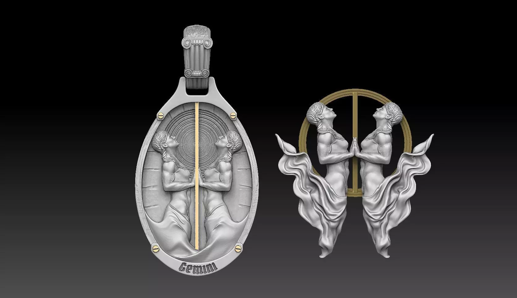 Gemini zodiac Jewelry pendant 2022 3D print model 3D print model