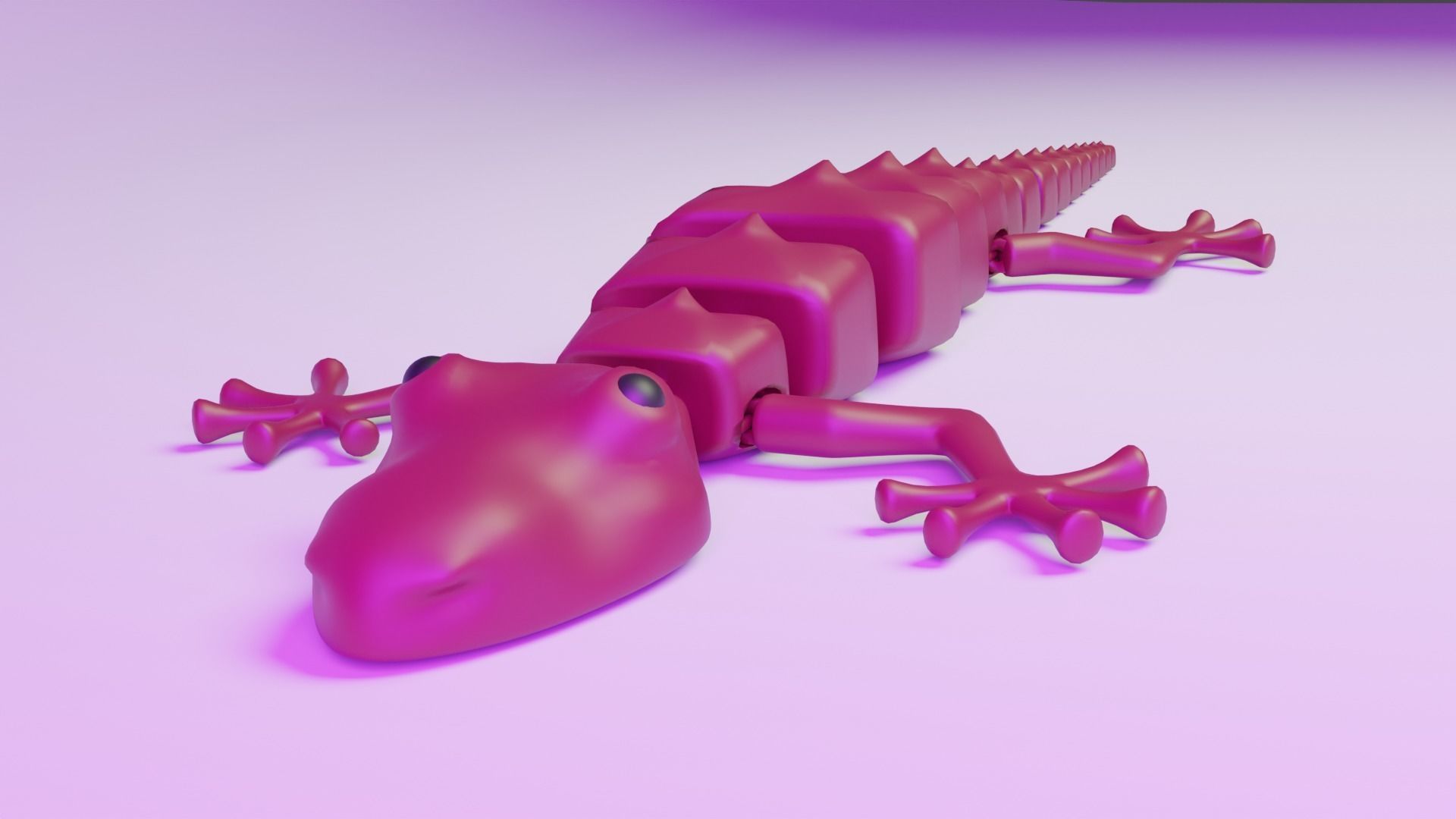 Arculated lizzard desktop fidget pet for 3D print 3D print model_5