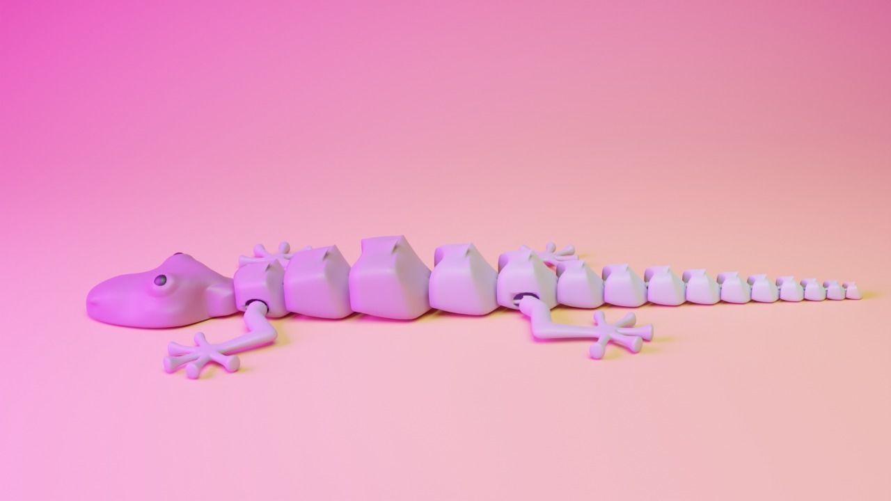 Arculated lizzard desktop fidget pet for 3D print 3D print model_4