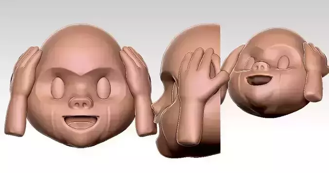 Monkey Ear Emoji 3D Model 3D print model