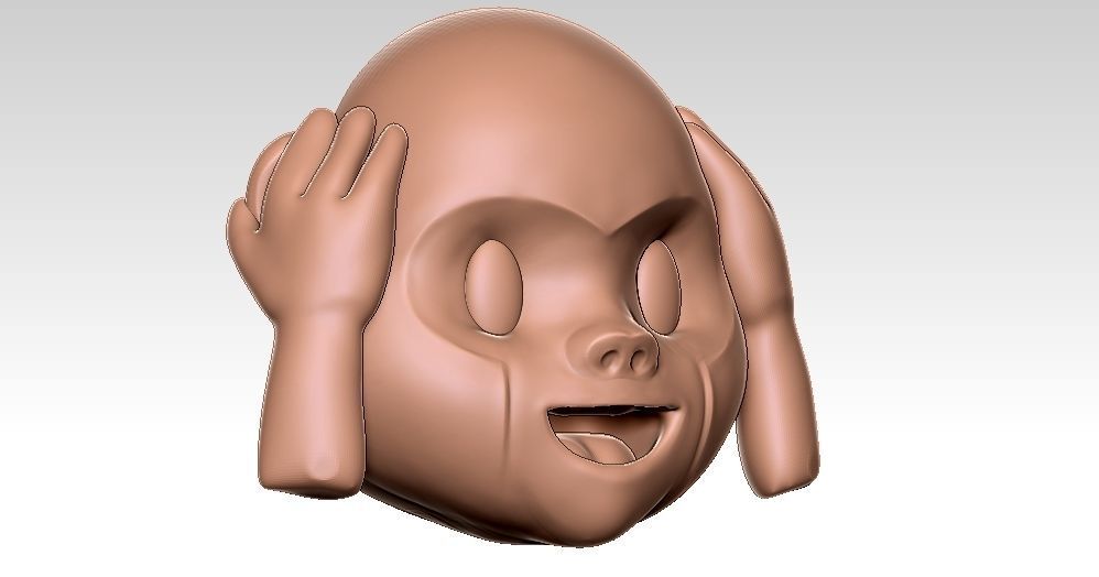 Monkey Ear Emoji 3D Model 3D print model_3