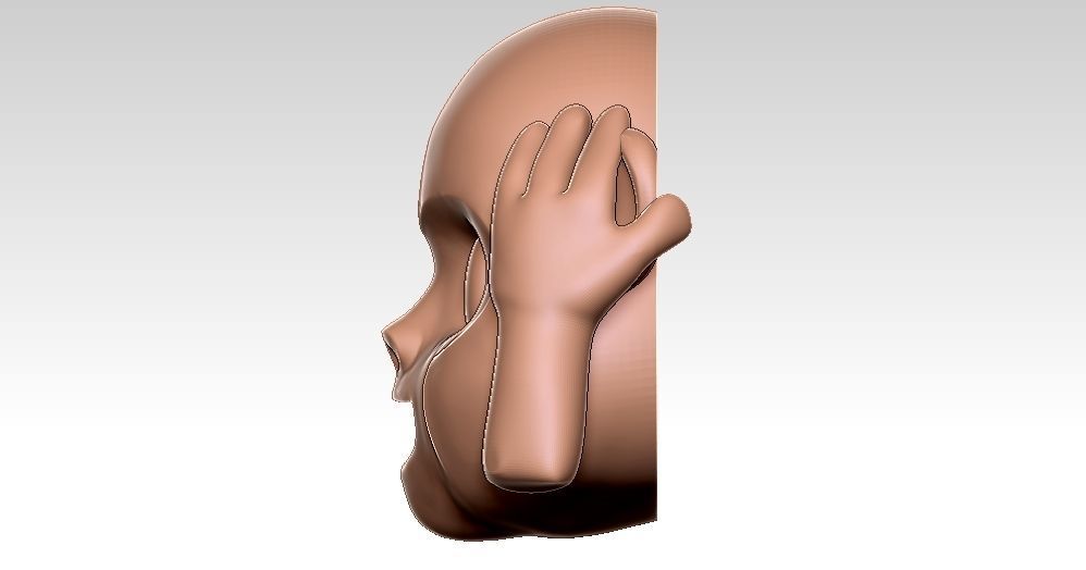Monkey Ear Emoji 3D Model 3D print model_2