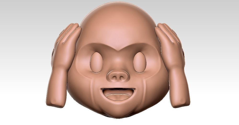 Monkey Ear Emoji 3D Model 3D print model_1