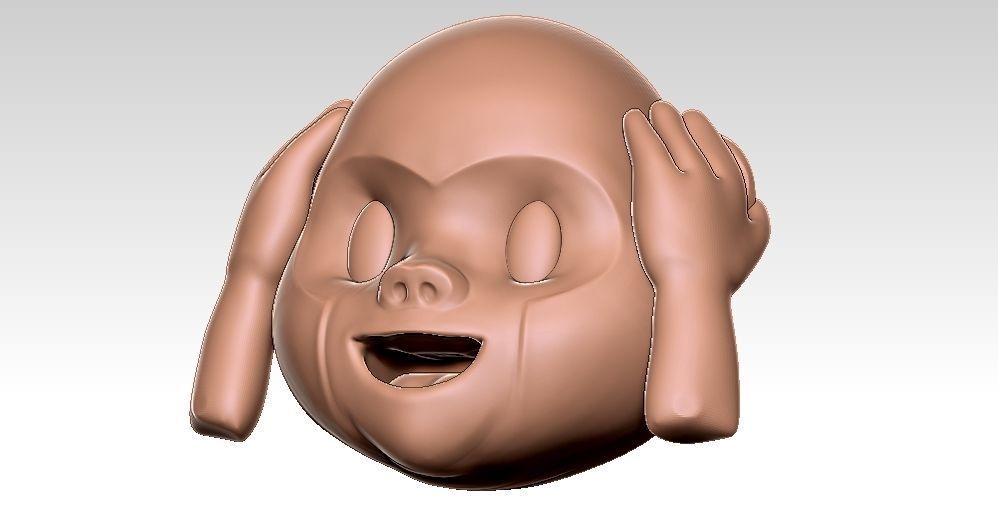 Monkey Ear Emoji 3D Model 3D print model_4