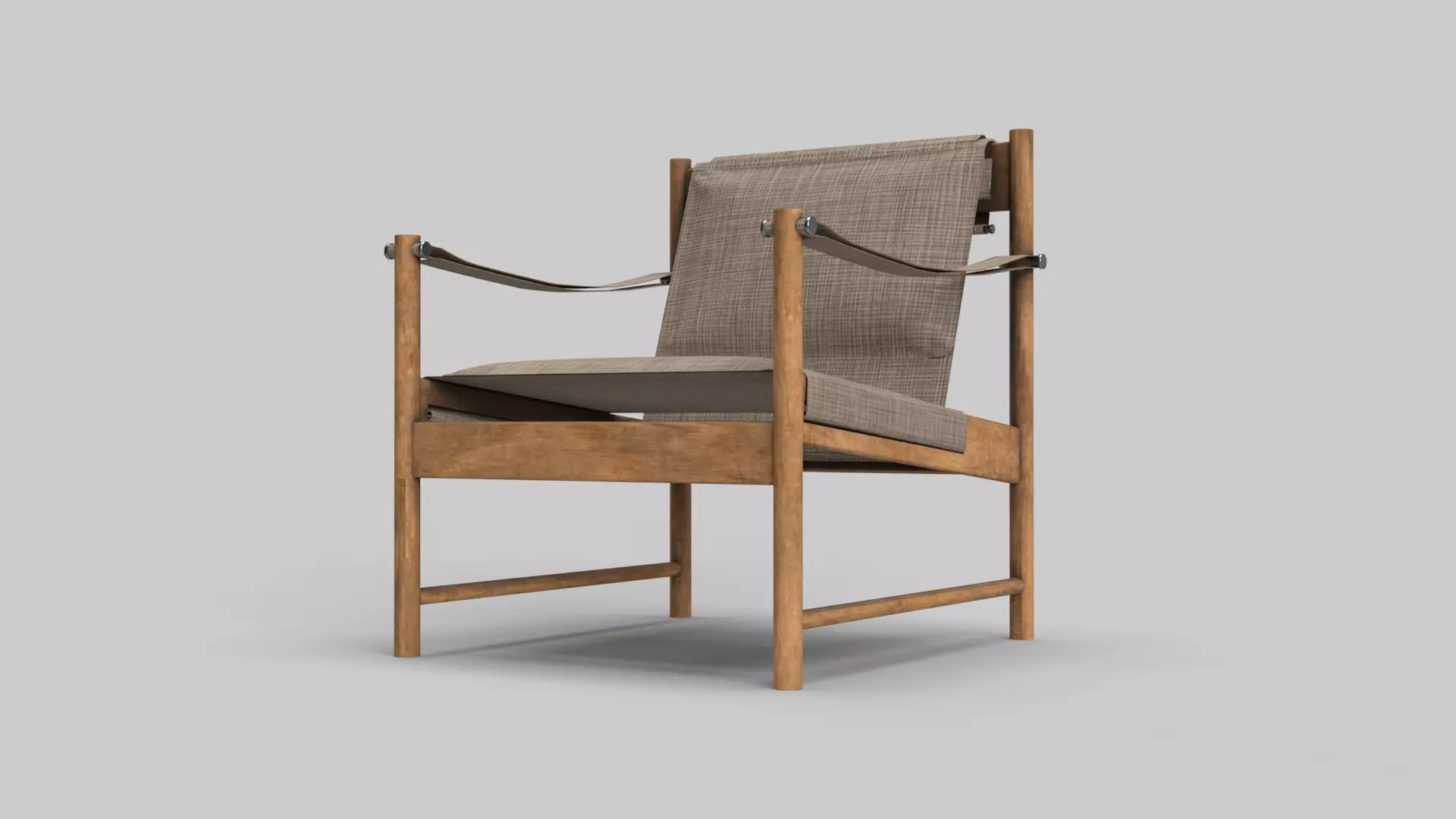 Lounge wood chair 3D model_0