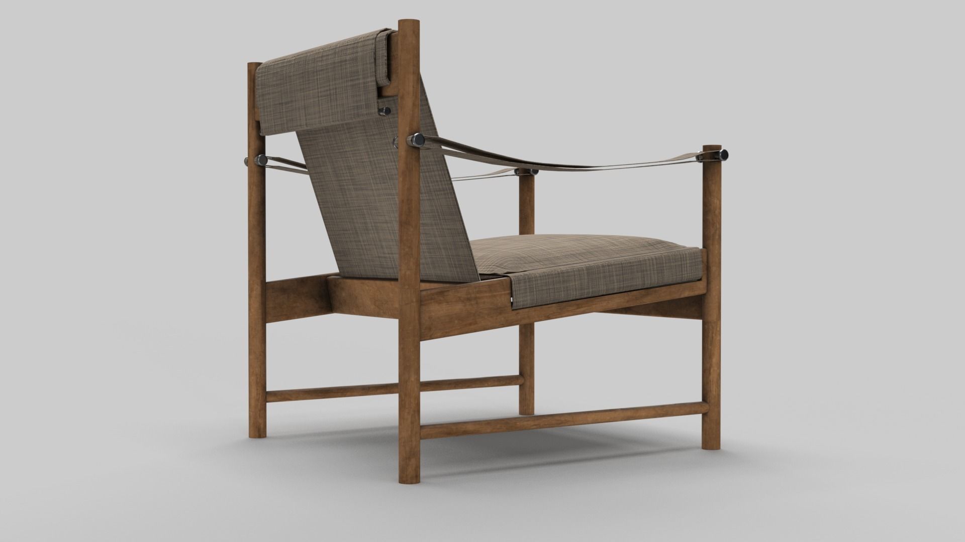 Lounge wood chair 3D model_5