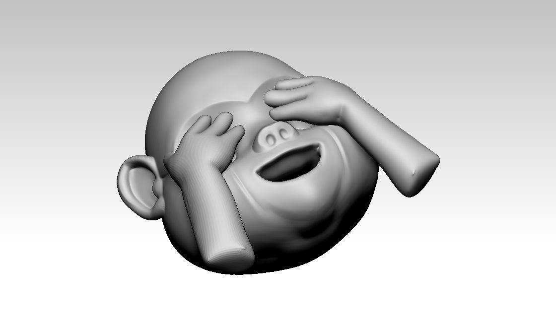 Monkey eyes Emoji 3D Model 3D print model_5