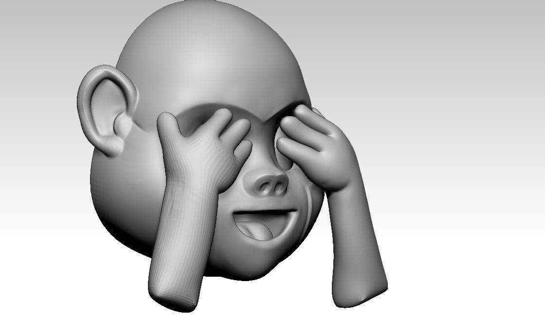 Monkey eyes Emoji 3D Model 3D print model_2