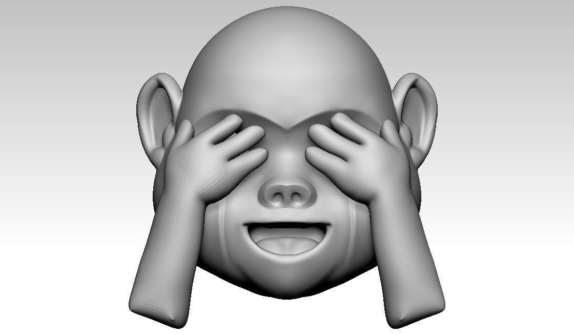 Monkey eyes Emoji 3D Model 3D print model_1