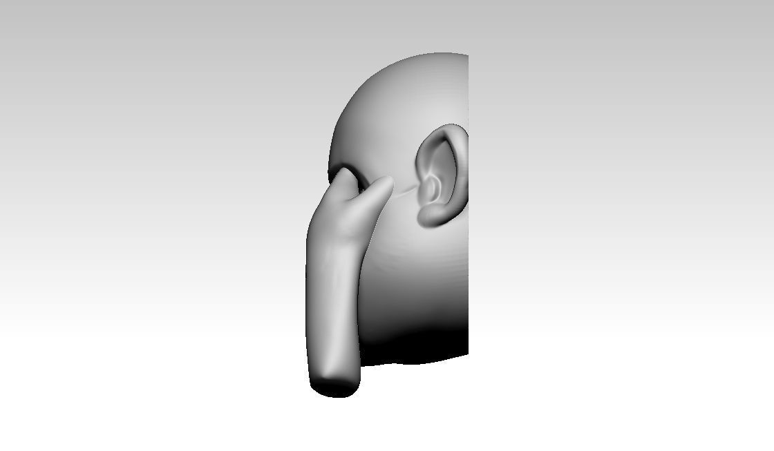 Monkey eyes Emoji 3D Model 3D print model_4