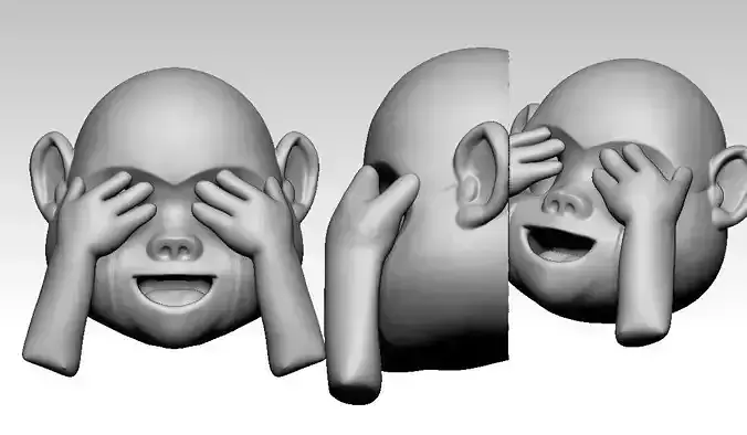 Monkey eyes Emoji 3D Model 3D print model