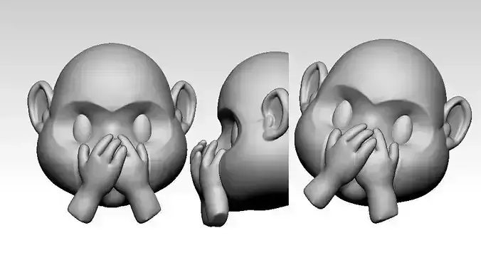 Monkey Mouth Emoji 3D Model 3D print model