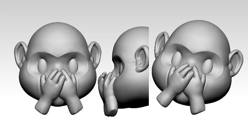 Monkey Mouth Emoji 3D Model 3D print model_0