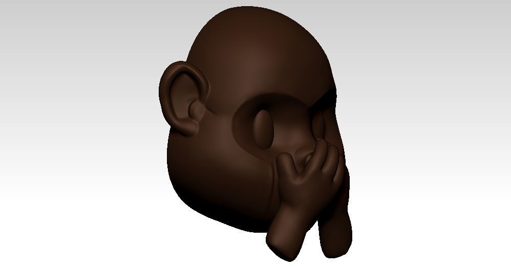 Monkey Mouth Emoji 3D Model 3D print model_2