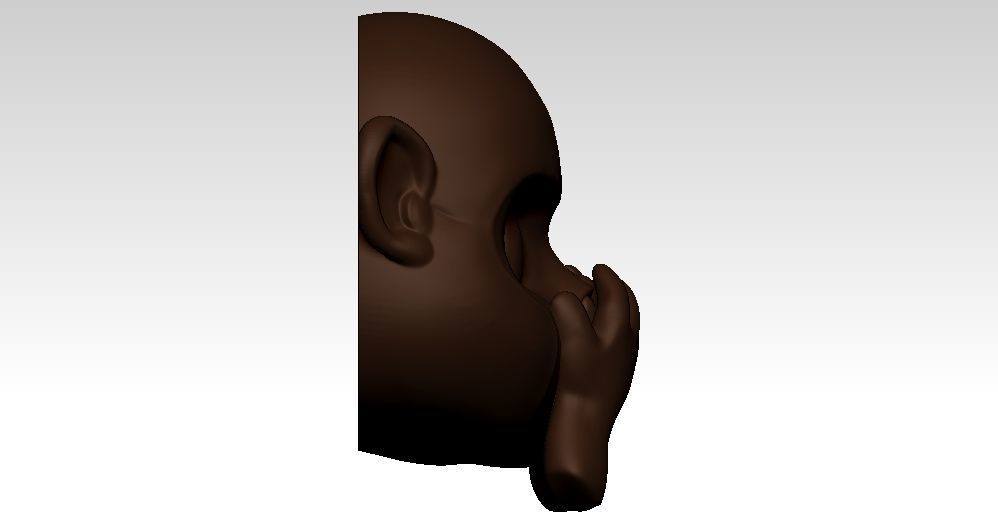 Monkey Mouth Emoji 3D Model 3D print model_4