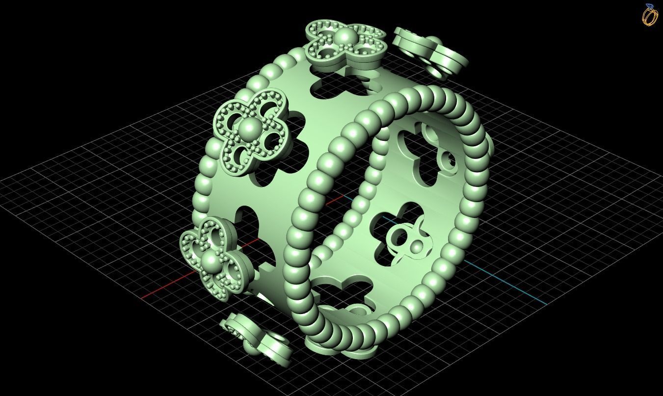 Ring Perlee Clovers 003 3D print model_4