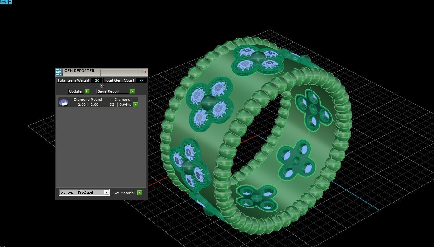Ring Perlee Clovers 003 3D print model_6