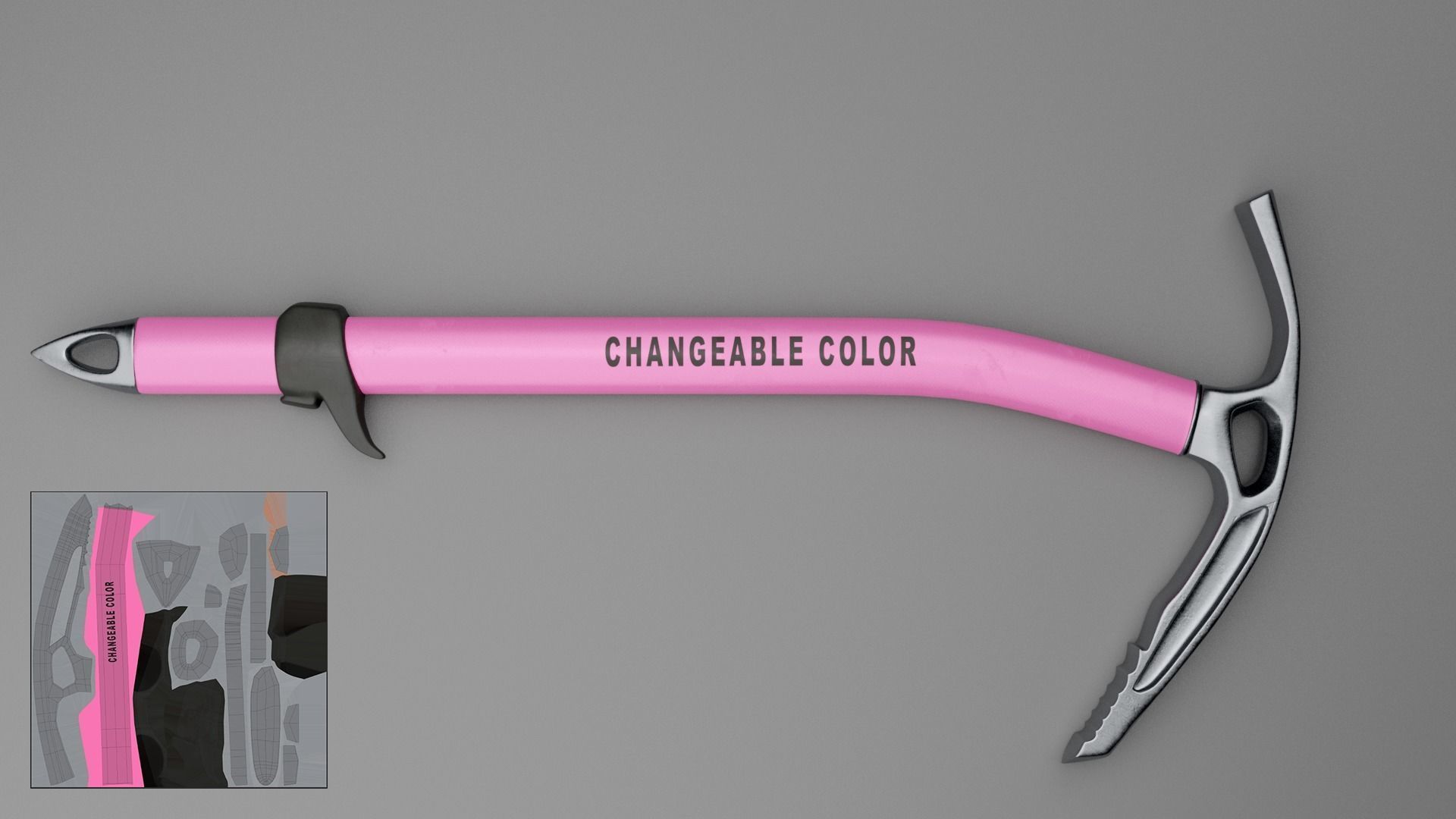 Ice Axe Low-poly 3D model_4