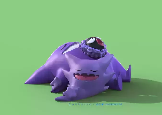 Gengar Haunter and Gastly 3D print model