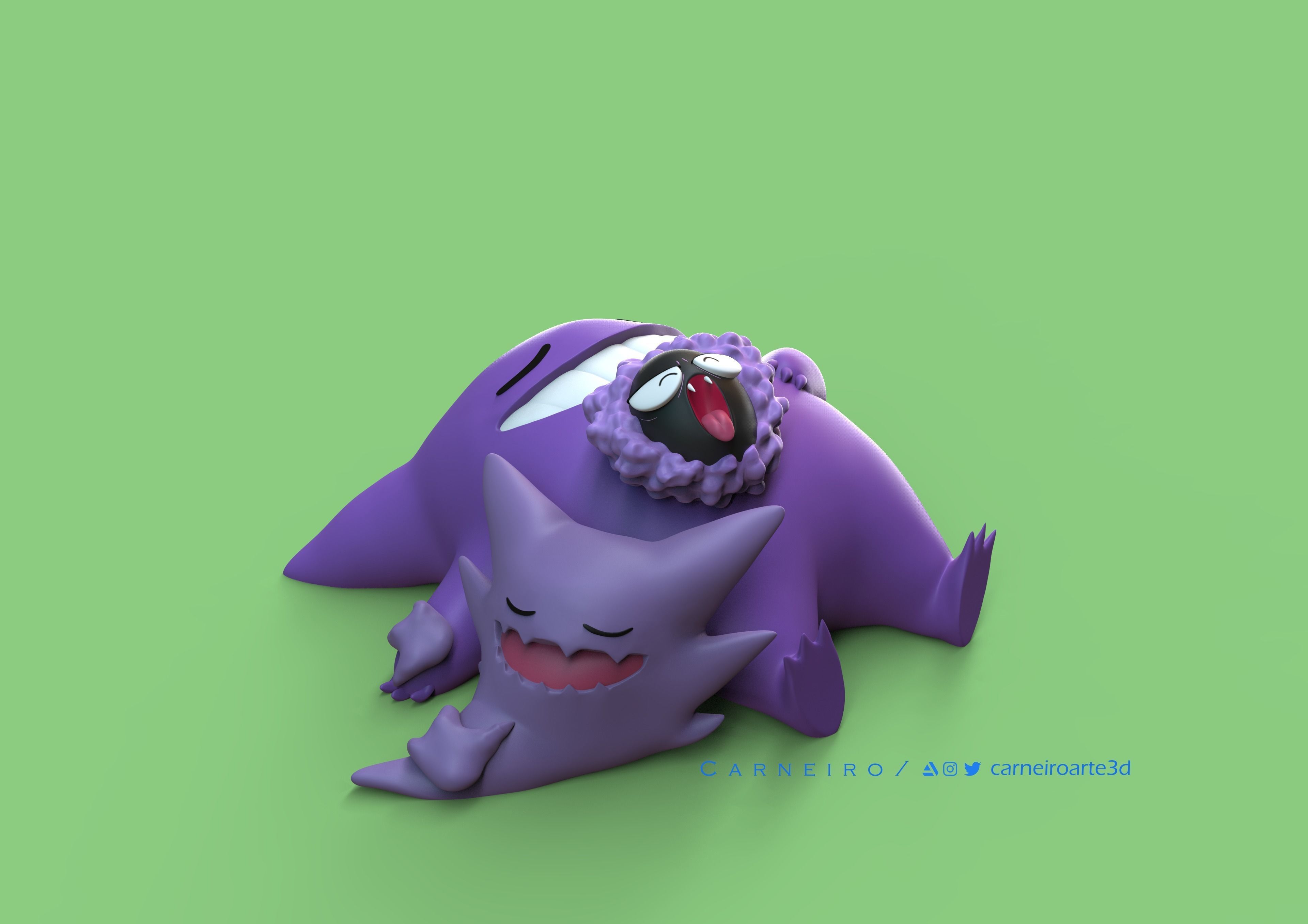 Gengar Haunter and Gastly 3D print model_3