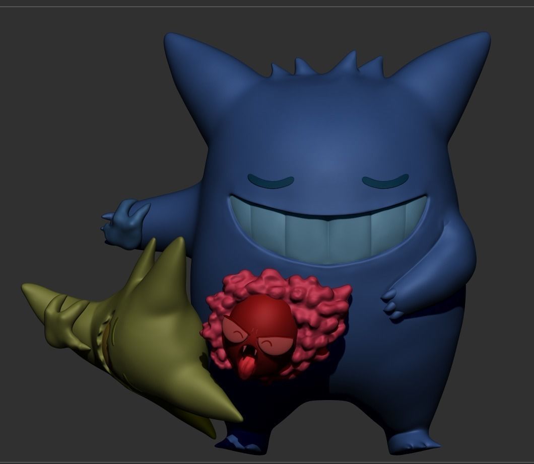 Gengar Haunter and Gastly 3D print model_10