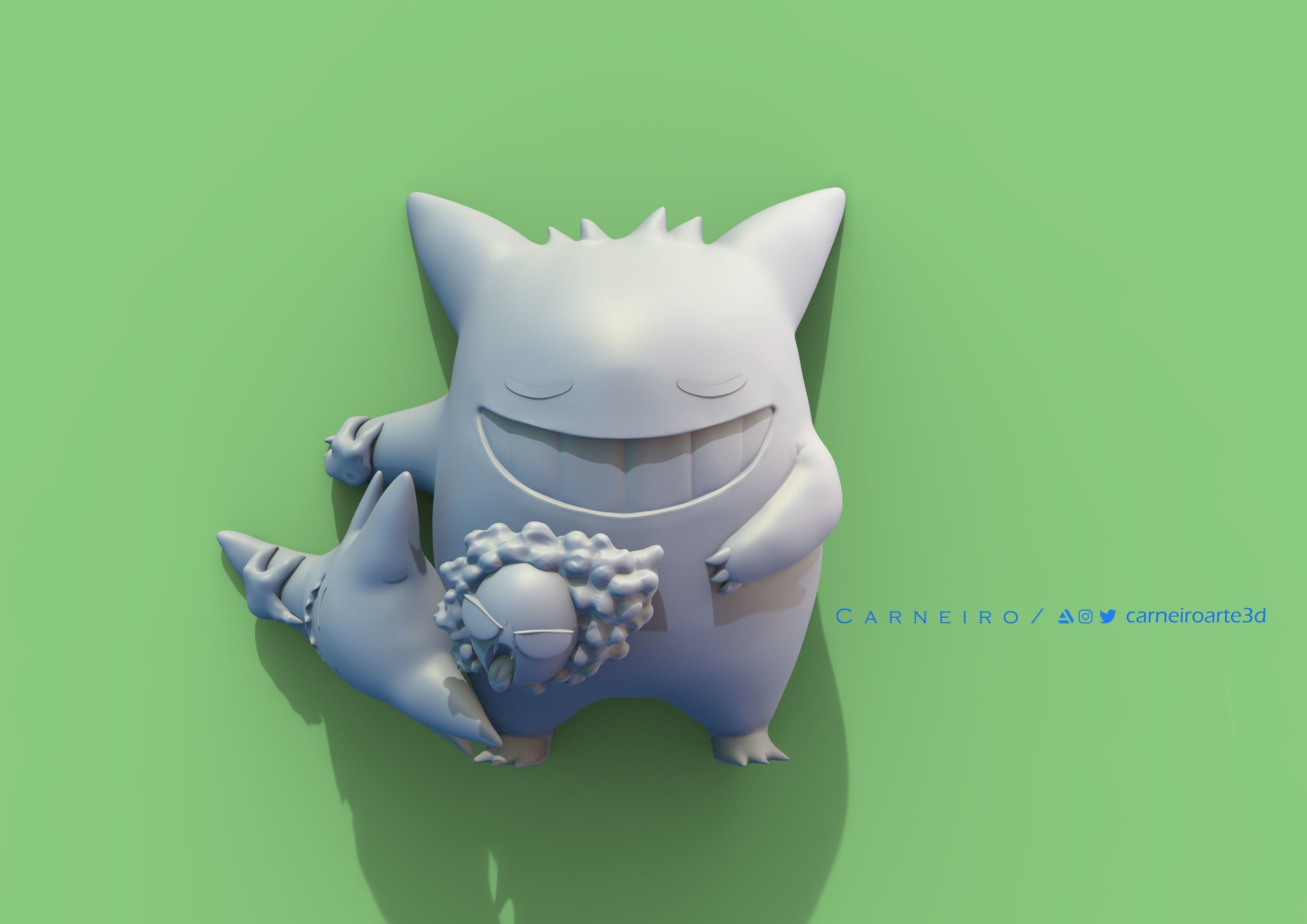 Gengar Haunter and Gastly 3D print model_5