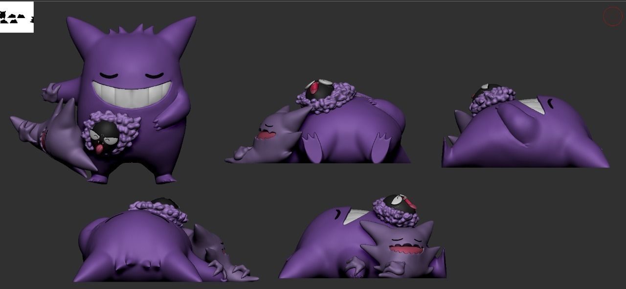 Gengar Haunter and Gastly 3D print model_9