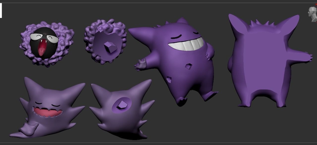 Gengar Haunter and Gastly 3D print model_8