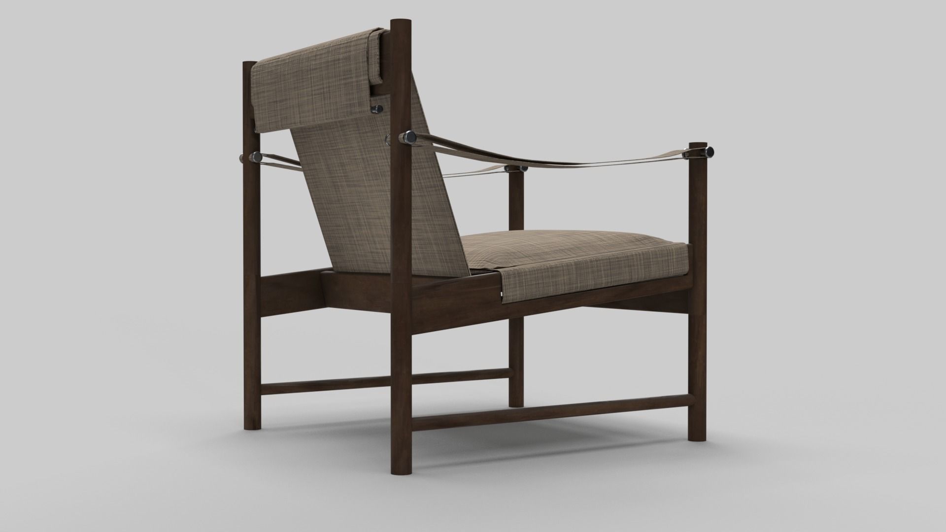 Lounge wood chair 3D model_1