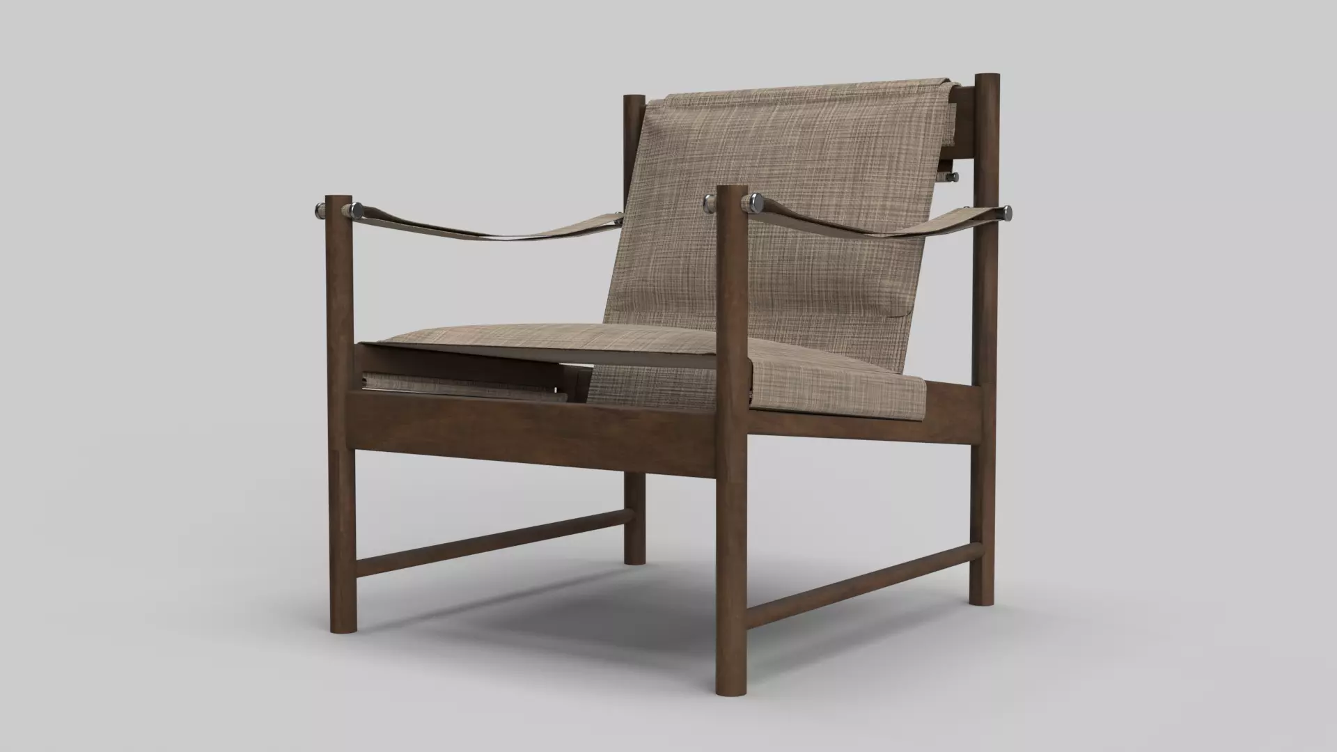 Lounge wood chair 3D model_0