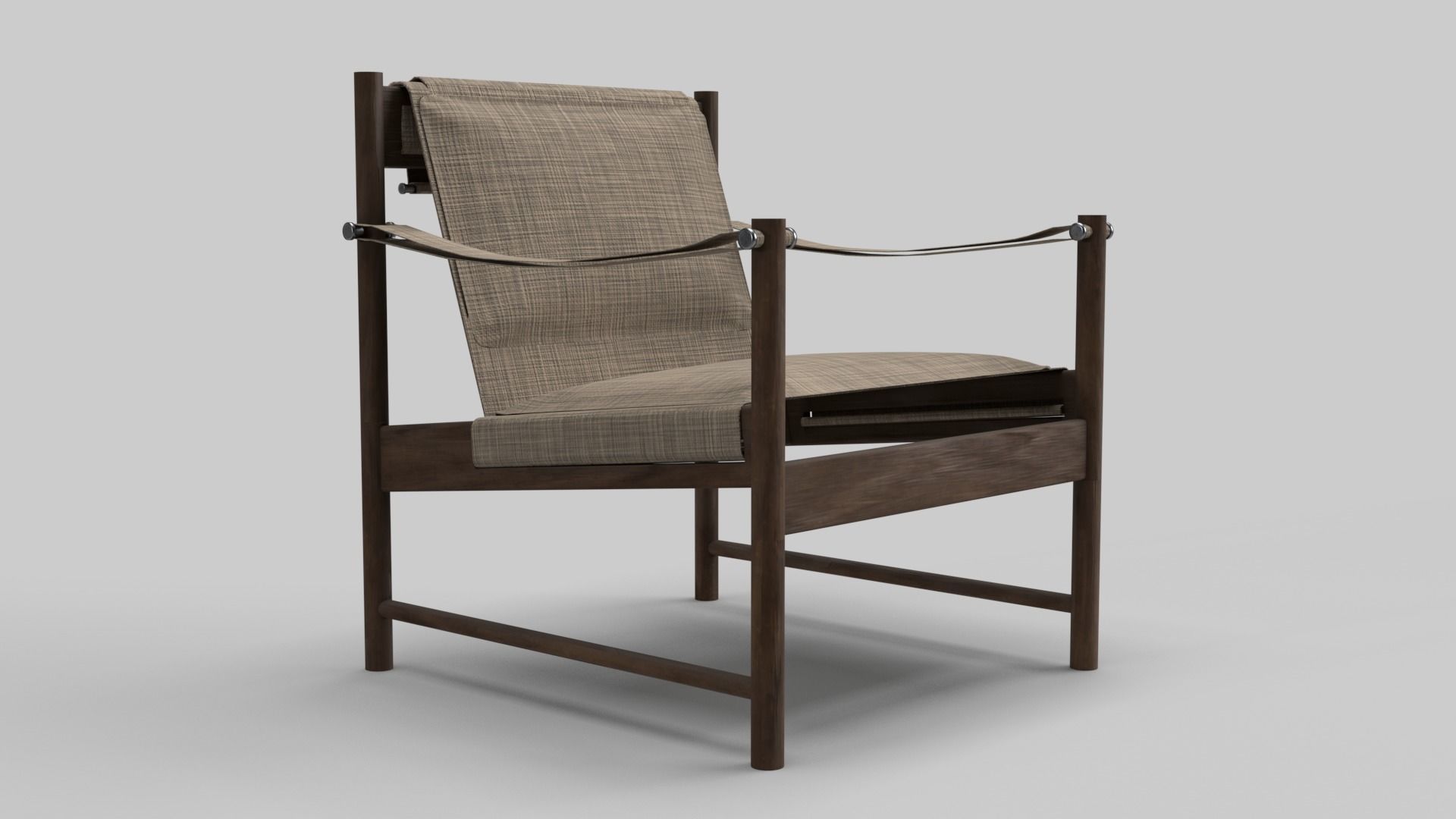 Lounge wood chair 3D model_2