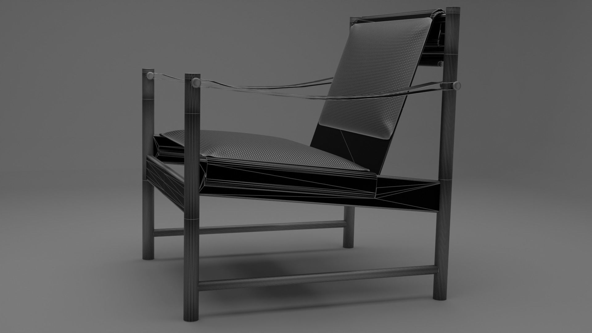 Lounge wood chair 3D model_6