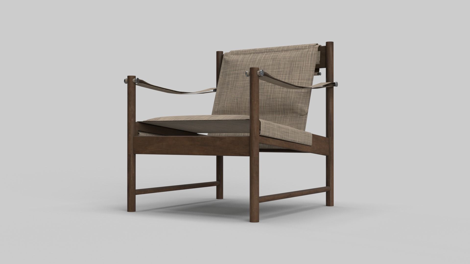 Lounge wood chair 3D model_3