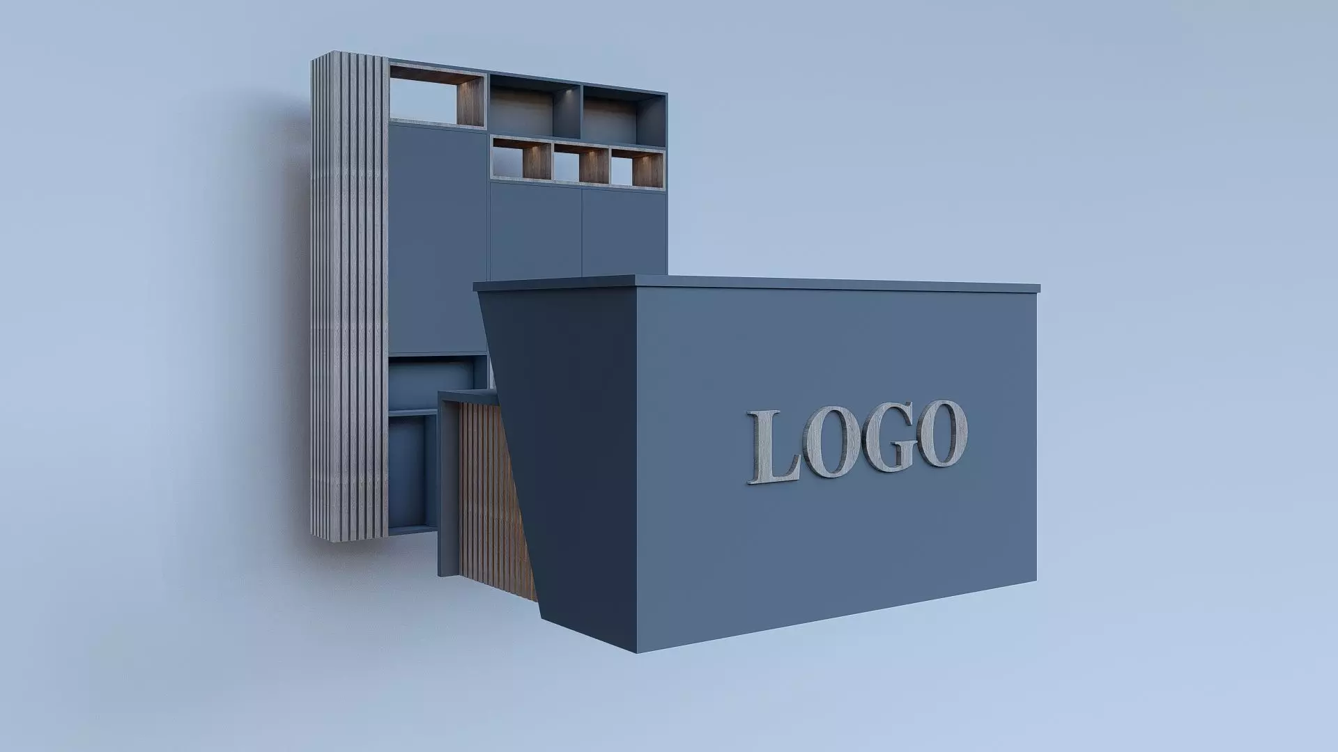 Reception Desk 3D model_0