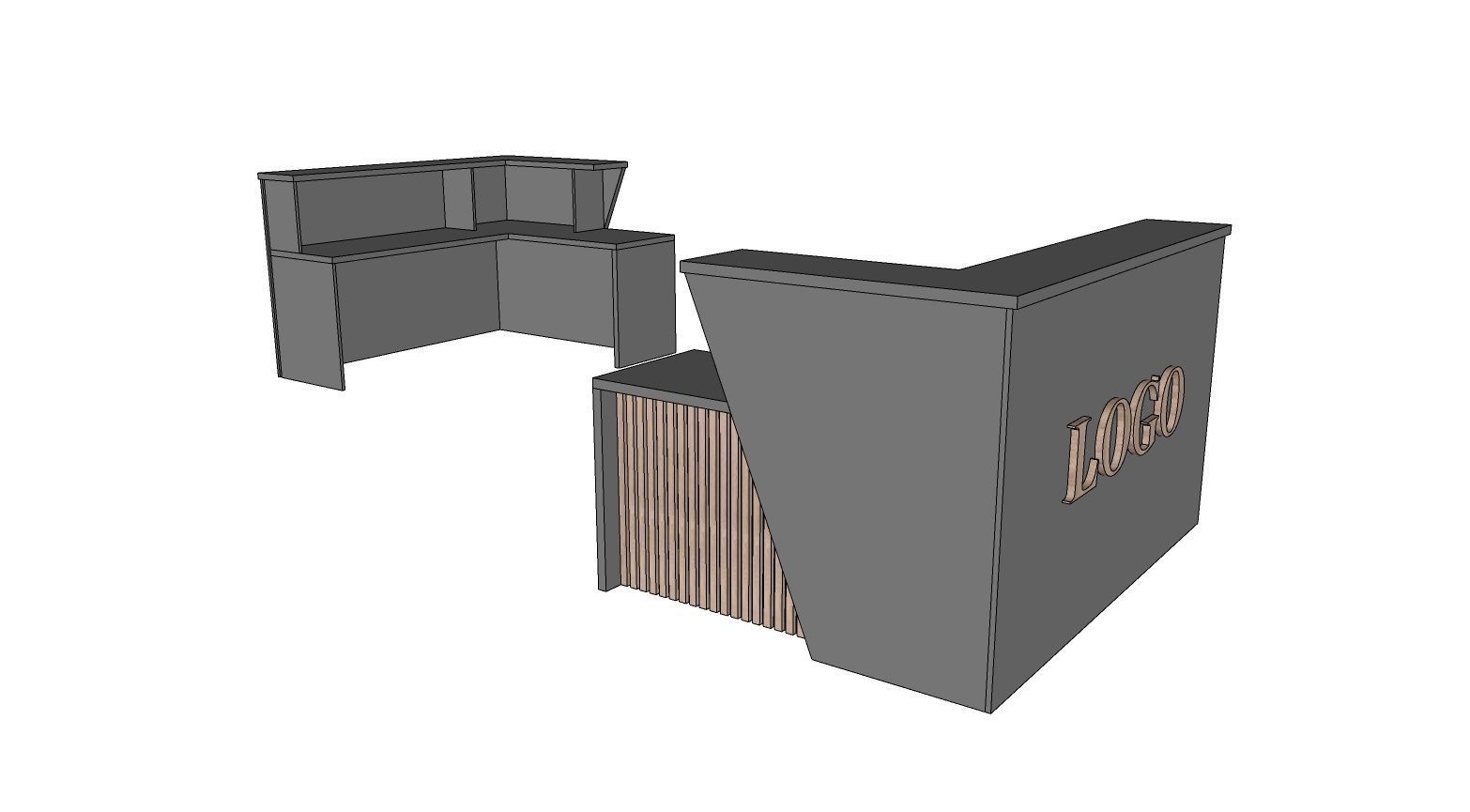 Reception Desk 3D model_3