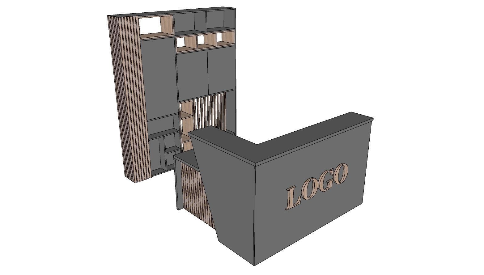 Reception Desk 3D model_1
