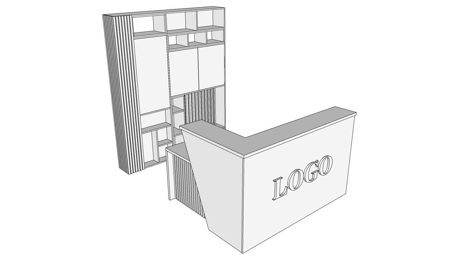 Reception Desk 3D model_2