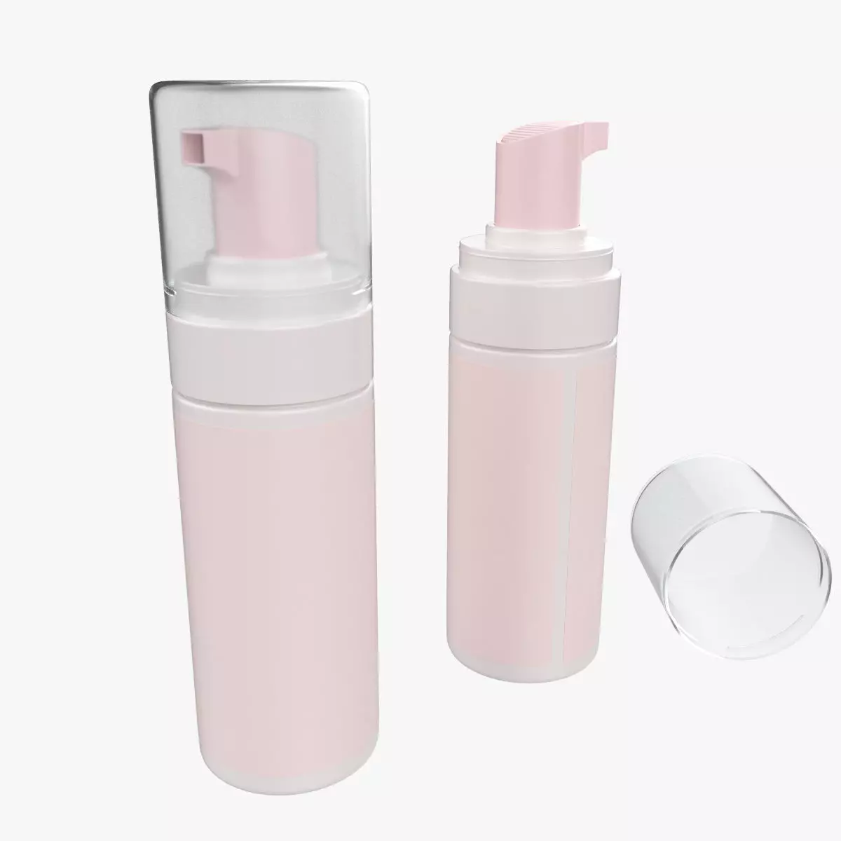 150ml 5oz Cosmetics Pump Dispenser Bottle Low High Poly 3D model_0