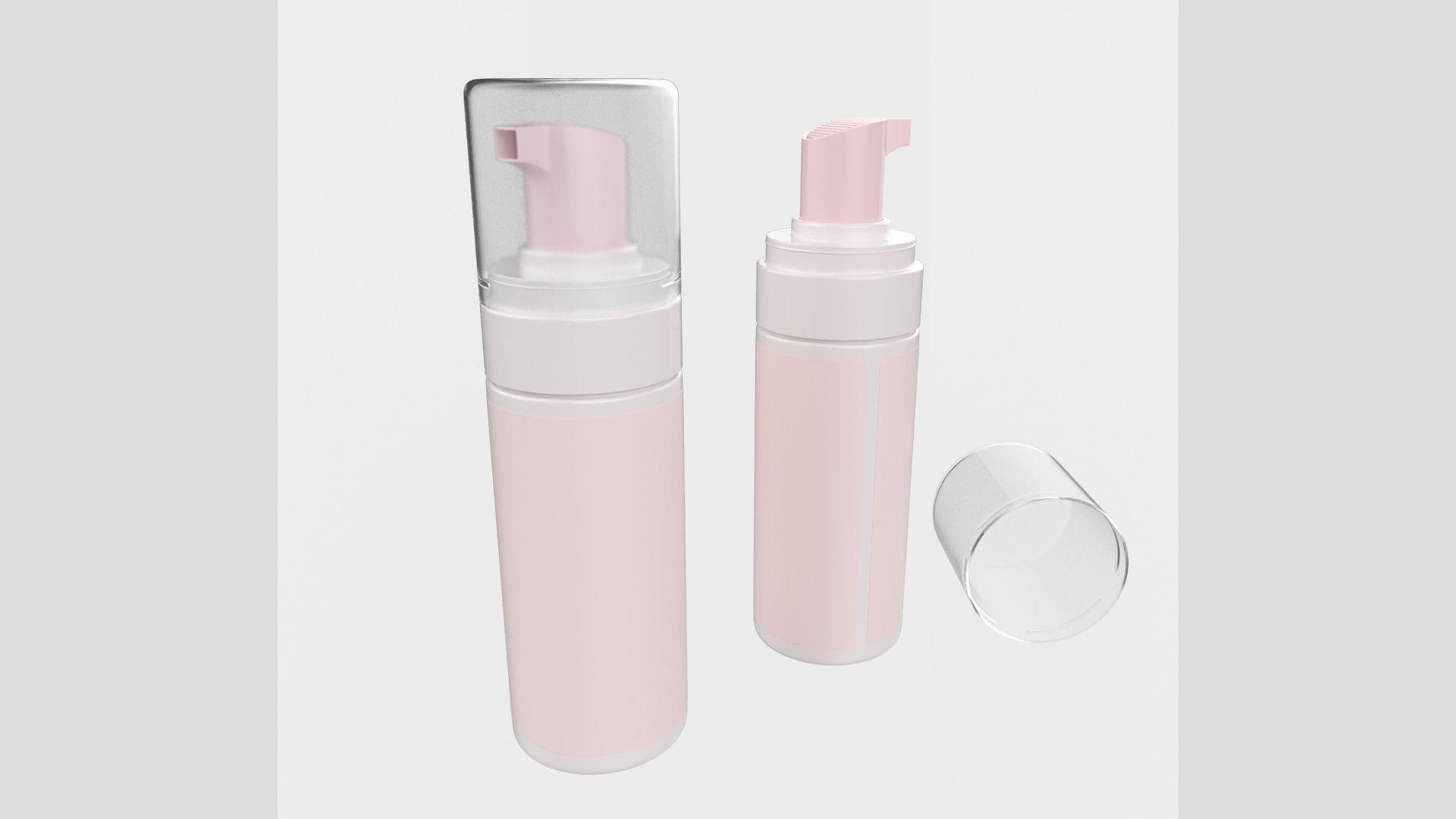 150ml 5oz Cosmetics Pump Dispenser Bottle Low High Poly 3D model_1